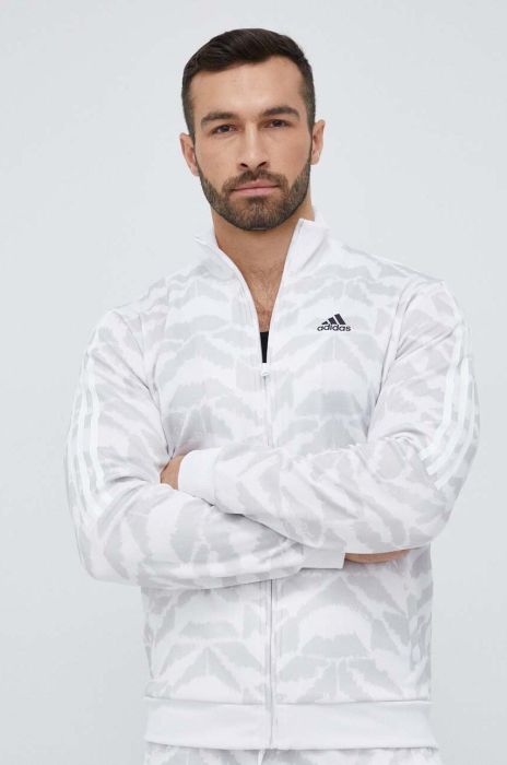Кофта adidas чоловіча колір білий візерунок Кофта adidas чоловіча колір білий візерунок