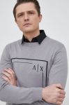 Светр з домішкою кашеміру Armani Exchange чоловічий колір сірий легкий Светр з домішкою кашеміру Armani Exchange чоловічий колір сірий легкий