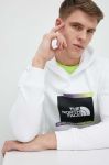 Кофта The North Face чоловіча колір білий з капюшоном з принтом