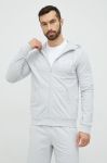 Кофта EA7 Emporio Armani чоловіча колір сірий з капюшоном з принтом Кофта EA7 Emporio Armani чоловіча колір сірий з капюшоном з принтом