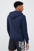 Пляжна кофта Emporio Armani Underwear чоловіча колір синій з капюшоном з аплікацією Пляжна кофта Emporio Armani Underwear чоловіча колір синій з капюшоном з аплікацією