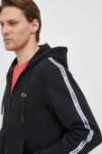 Кофта Lacoste чоловіча колір чорний з капюшоном з принтом SH5065-031 Кофта Lacoste чоловіча колір чорний з капюшоном з принтом SH5065-031