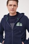 Бавовняна кофта Lacoste чоловіча колір синій з капюшоном з принтом (3162728) Бавовняна кофта Lacoste чоловіча колір синій з капюшоном з принтом (3162728)