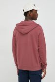 Бавовняна кофта Mustang чоловіча колір рожевий з капюшоном з принтом Бавовняна кофта Mustang чоловіча колір рожевий з капюшоном з принтом