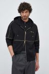 Кофта Emporio Armani чоловіча колір чорний з капюшоном з аплікацією Кофта Emporio Armani чоловіча колір чорний з капюшоном з аплікацією