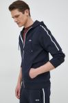 Кофта BOSS BOSS GREEN чоловіча з капюшоном з принтом колір блакитний Кофта BOSS BOSS GREEN чоловіча з капюшоном з принтом колір блакитний