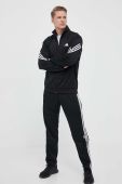 Тренувальна кофта adidas Performance 3-Stripes колір чорний з принтом Тренувальна кофта adidas Performance 3-Stripes колір чорний з принтом