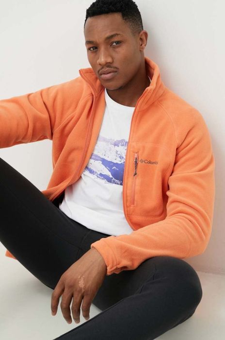 Спортивна кофта Columbia Fast Trek II чоловіча колір помаранчевий однотонна Спортивна кофта Columbia Fast Trek II чоловіча колір помаранчевий однотонна