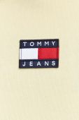 Бавовняна кофта Tommy Jeans чоловіча колір жовтий з капюшоном з аплікацією