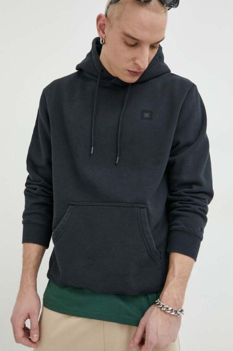 Кофта DC чоловіча колір чорний з капюшоном однотонна Кофта DC чоловіча колір чорний з капюшоном однотонна