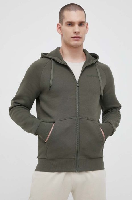 Кофта Peak Performance чоловіча колір зелений з капюшоном однотонна (3216429) Кофта Peak Performance чоловіча колір зелений з капюшоном однотонна (3216429)