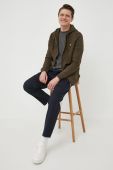 Бавовняна кофта Lyle & Scott чоловіча колір зелений з капюшоном однотонна Бавовняна кофта Lyle & Scott чоловіча колір зелений з капюшоном однотонна