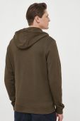 Бавовняна кофта Lyle & Scott чоловіча колір зелений з капюшоном однотонна Бавовняна кофта Lyle & Scott чоловіча колір зелений з капюшоном однотонна