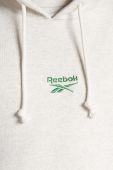 Бавовняна кофта Reebok Classic Small Vector Hoodie колір бежевий з капюшоном меланж HS7152-CHAMEL