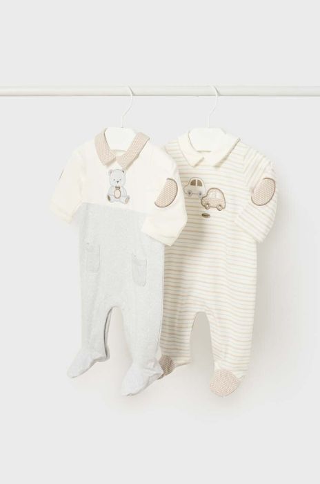 Дитячі повзунки Mayoral Newborn 2-pack колір бежевий (2987942) Дитячі повзунки Mayoral Newborn 2-pack колір бежевий (2987942)