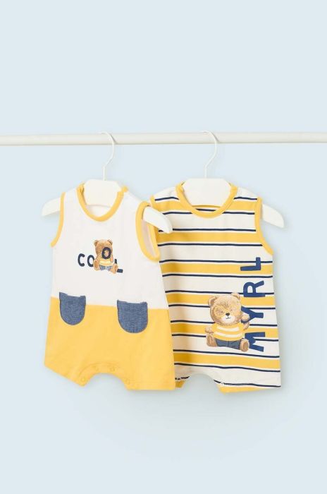 Комбінезон для немовлят Mayoral Newborn 2-pack колір жовтий (3013285) Комбінезон для немовлят Mayoral Newborn 2-pack колір жовтий (3013285)