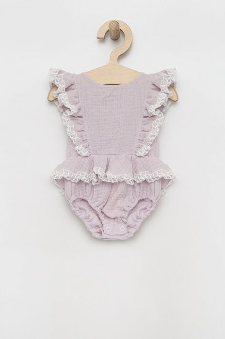 Бавовняний ромпер для немовлят Jamiks колір фіолетовий (3098747) Бавовняний ромпер для немовлят Jamiks колір фіолетовий (3098747)