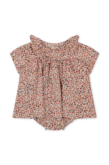 Бавовняний ромпер для немовлят Konges Sl?jd колір рожевий (3173584) Бавовняний ромпер для немовлят Konges Sl?jd колір рожевий (3173584)