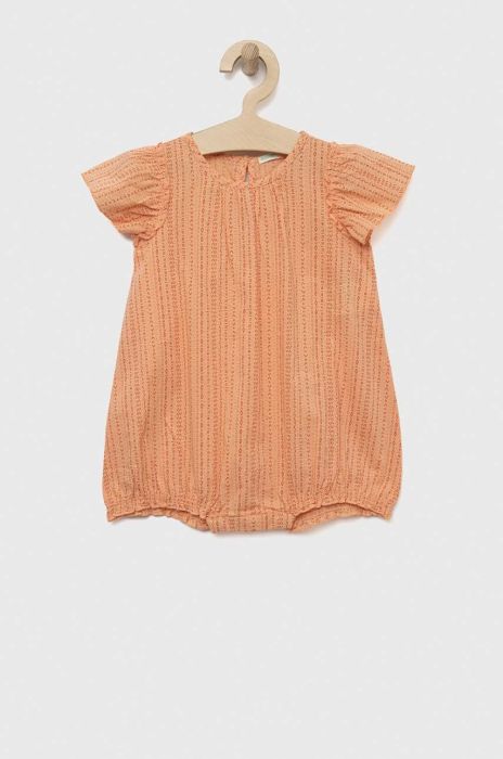 Бавовняний ромпер для немовлят United Colors of Benetton колір помаранчевий (3284834)