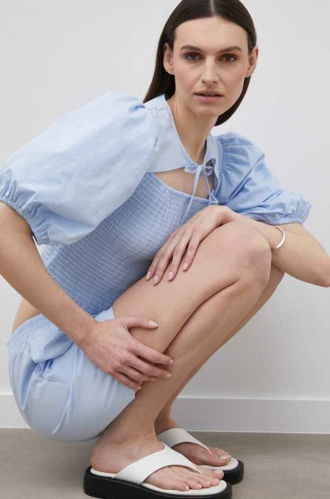 Блузка R?sum? Romeo жіноча однотонна колір блакитний Блузка R?sum? Romeo жіноча однотонна колір блакитний