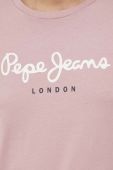 Бавовняний лонгслів Pepe Jeans Eggo Long N колір рожевий з принтом
