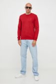 Бавовняна кофта Joop! чоловіча колір червоний з принтом Бавовняна кофта Joop! чоловіча колір червоний з принтом