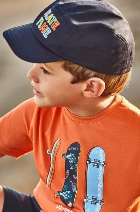 Дитяча шапка Mayoral колір синій з тонкого трикотажу (2973871) Дитяча шапка Mayoral колір синій з тонкого трикотажу (2973871)