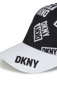 Дитяча шапка Dkny колір чорний візерунок