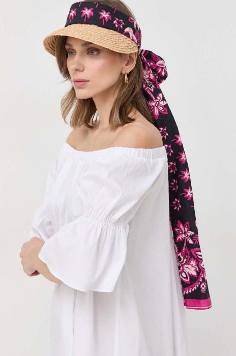 Козирок від сонця Red Valentino колір бежевий візерунок (3098772) Козирок від сонця Red Valentino колір бежевий візерунок (3098772)