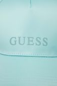 Кепка Guess колір бірюзовий однотонна