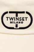 Бавовняний капелюх Twinset колір бежевий з бавовни Бавовняний капелюх Twinset колір бежевий з бавовни