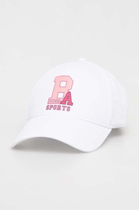 Кепка BOSS колір білий з принтом Кепка BOSS колір білий з принтом