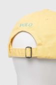 Бавовняна бейсболка Polo Ralph Lauren колір жовтий однотонна Бавовняна бейсболка Polo Ralph Lauren колір жовтий однотонна