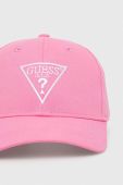 Бавовняна кепка Guess колір рожевий з аплікацією (3003733) Бавовняна кепка Guess колір рожевий з аплікацією (3003733)