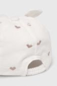 Дитяча шапка Mayoral Newborn колір білий з аплікацією Дитяча шапка Mayoral Newborn колір білий з аплікацією
