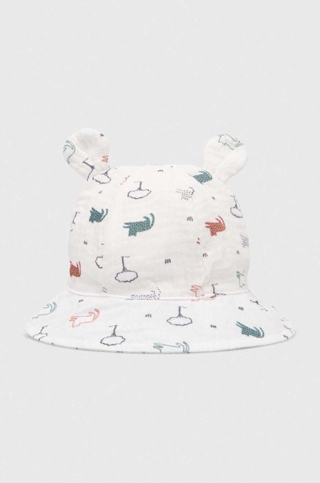 Дитяча бавовняна панама United Colors of Benetton колір білий з бавовни (3288574)