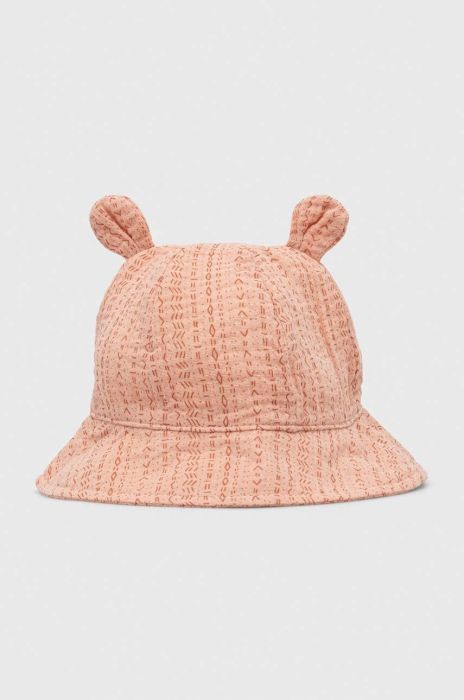 Дитяча бавовняна панама United Colors of Benetton колір помаранчевий з бавовни