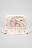 Дитячий двосторонній бавовняний капелюх zippy колір бежевий з бавовни Дитячий двосторонній бавовняний капелюх zippy колір бежевий з бавовни
