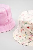 Дитячий двосторонній бавовняний капелюх zippy колір бежевий з бавовни Дитячий двосторонній бавовняний капелюх zippy колір бежевий з бавовни