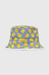 Дитячий двосторонній бавовняний капелюх United Colors of Benetton колір жовтий з бавовни