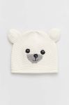 Дитяча бавовняна шапка United Colors of Benetton колір білий з бавовни