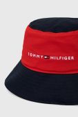 Дитяча бавовняна панама Tommy Hilfiger колір червоний з бавовни Дитяча бавовняна панама Tommy Hilfiger колір червоний з бавовни