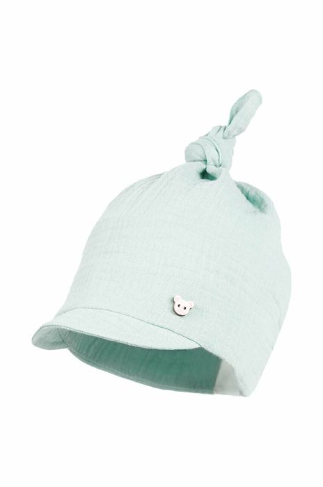 Дитяча шапка Jamiks HIBIE колір бірюзовий з тонкого трикотажу з бавовни Дитяча шапка Jamiks HIBIE колір бірюзовий з тонкого трикотажу з бавовни