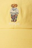 Дитяча бавовняна шапка Polo Ralph Lauren Колір жовтий з аплікацією колір жовтий Дитяча бавовняна шапка Polo Ralph Lauren Колір жовтий з аплікацією колір жовтий