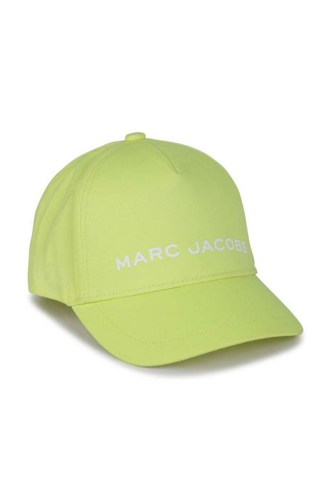 Дитяча бавовняна шапка Marc Jacobs колір жовтий з принтом Дитяча бавовняна шапка Marc Jacobs колір жовтий з принтом