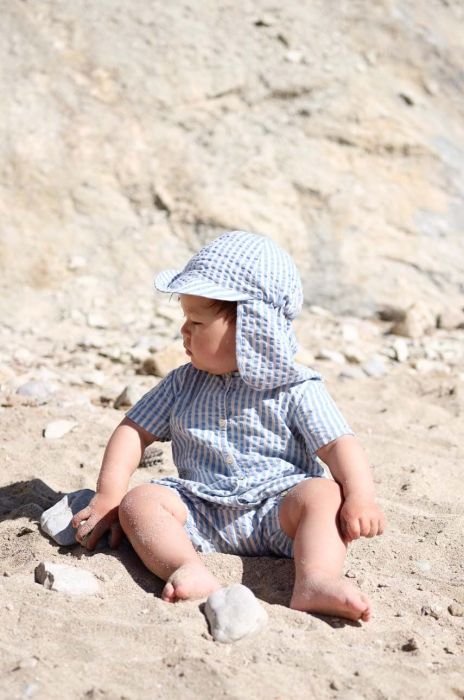 Дитяча бавовняна панама Konges Sl?jd з бавовни колір блакитний (3057719) Дитяча бавовняна панама Konges Sl?jd з бавовни колір блакитний (3057719)