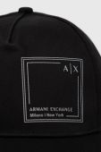 Бавовняна бейсболка Armani Exchange колір чорний з принтом (3030696) Бавовняна бейсболка Armani Exchange колір чорний з принтом (3030696)