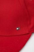 Бавовняна бейсболка Tommy Hilfiger колір червоний однотонна Бавовняна бейсболка Tommy Hilfiger колір червоний однотонна