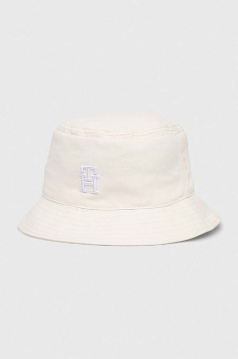 Бавовняний капелюх Tommy Hilfiger колір білий з бавовни Бавовняний капелюх Tommy Hilfiger колір білий з бавовни