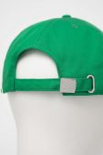 Бавовняна бейсболка United Colors of Benetton колір зелений однотонна Бавовняна бейсболка United Colors of Benetton колір зелений однотонна